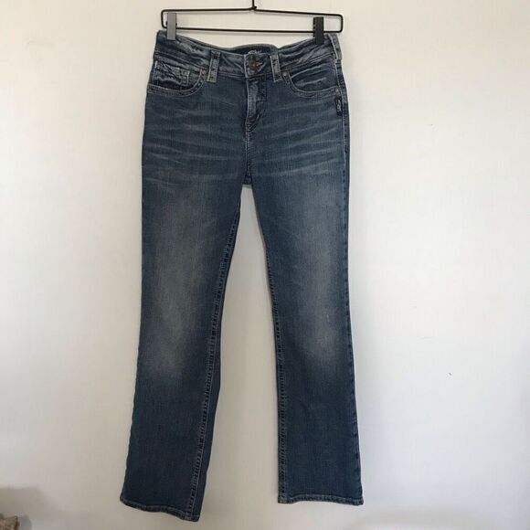 Silver Jeans Avery Slim Boot Jeans Light Wash W 28 L 31 - Picture 7 of 8